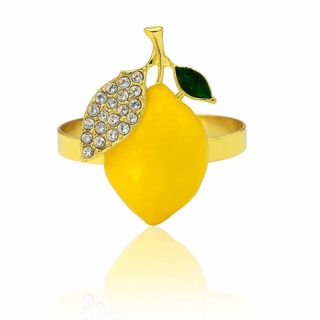 Lemon Napkin Rings 6pcs