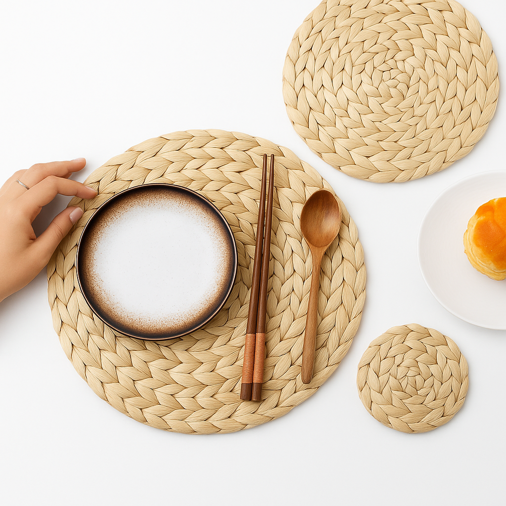 Handmade Straw Woven Placemat 4Pcs