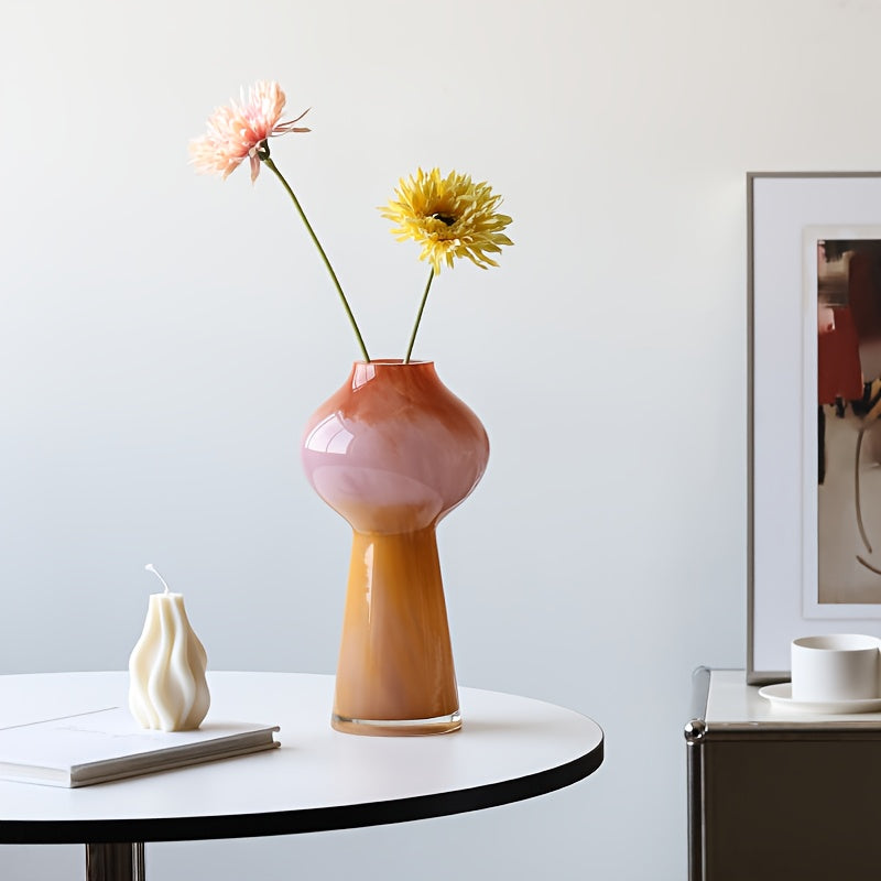 Elegant Glass Vase with Striped Design