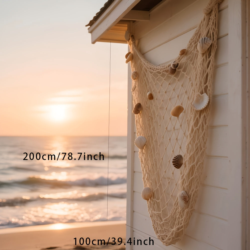 Natural Fish Net with Shells
