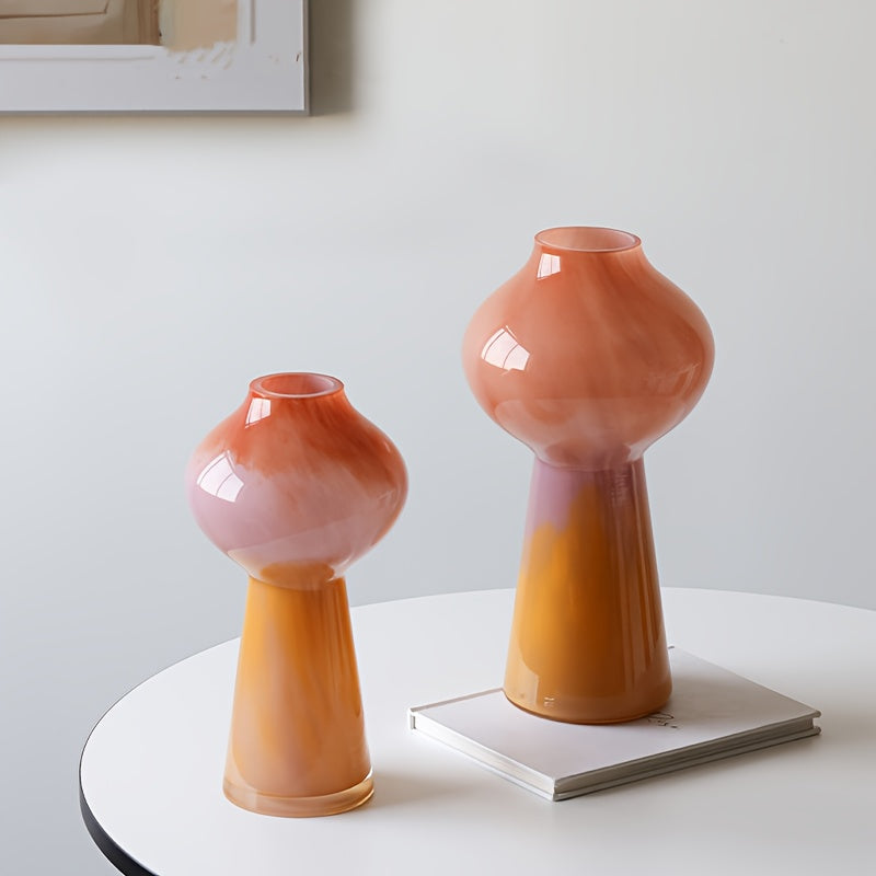 Elegant Glass Vase with Striped Design