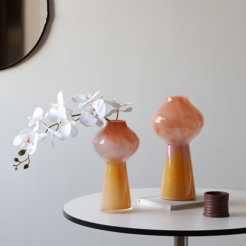 Elegant Glass Vase with Striped Design