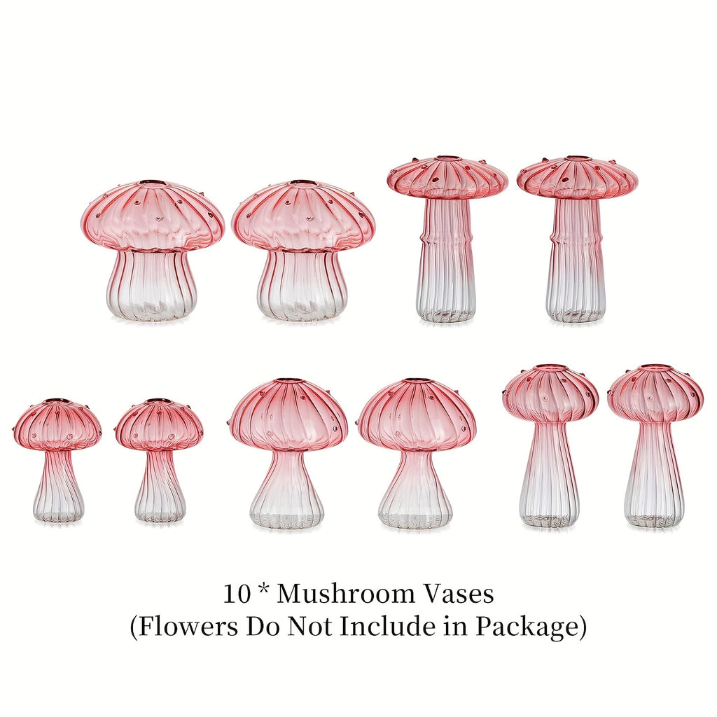 Mushroom Pink Gradient Vase Set 10 Pcs