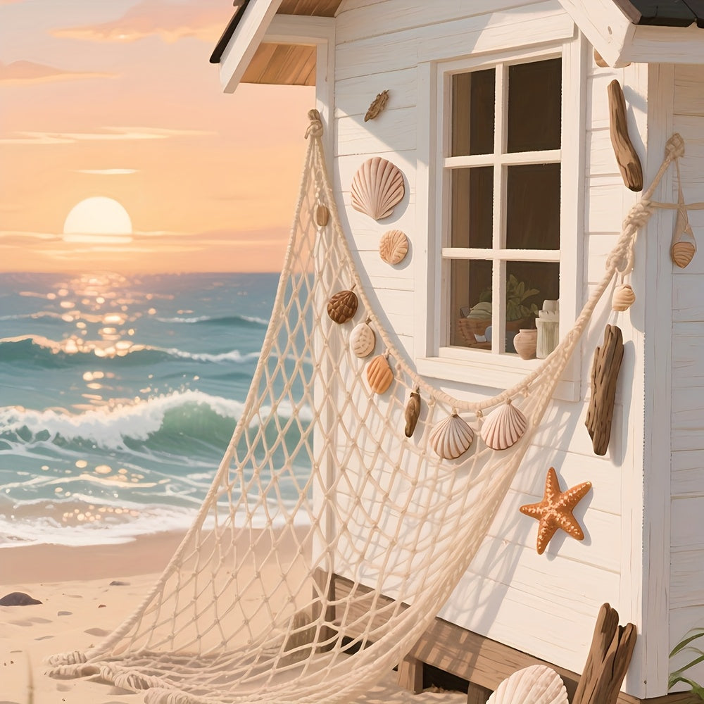 Natural Fish Net with Shells