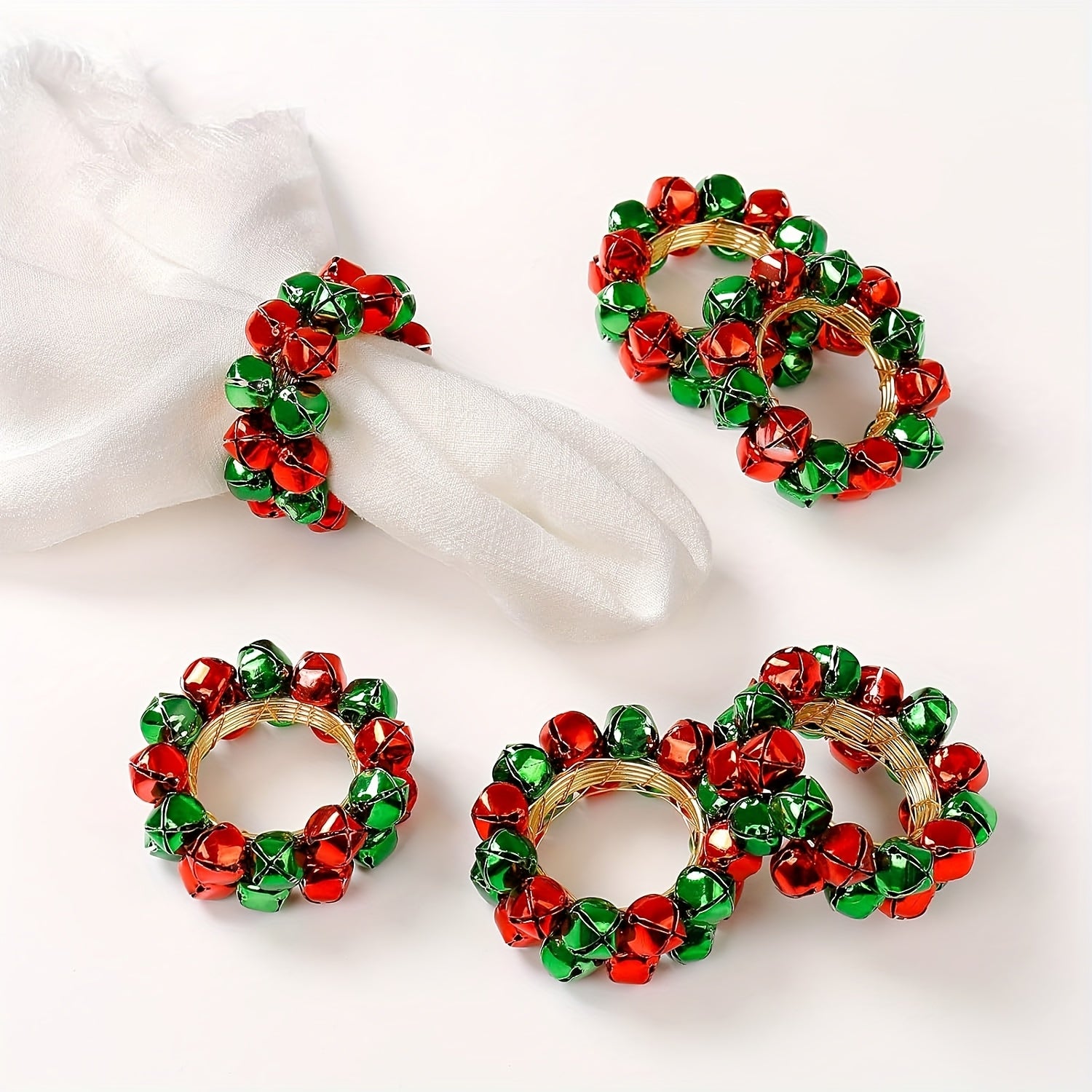 Jingle Bells Christmas Napkin Ring set of 6