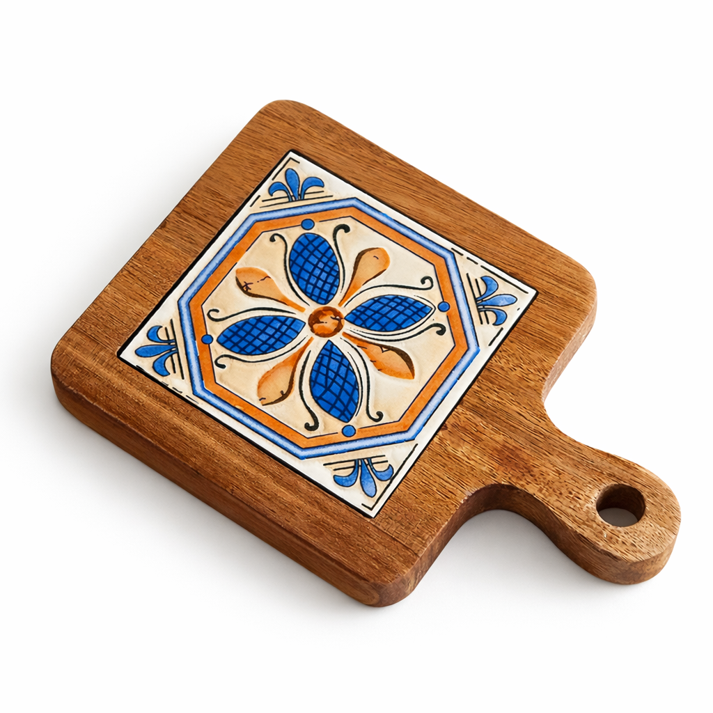 Vintage Floral Wooden Trivets 4Pcs