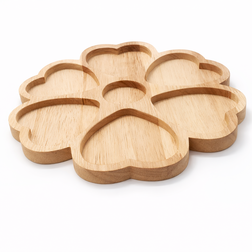 Wooden Heart Shaped Snack Tray