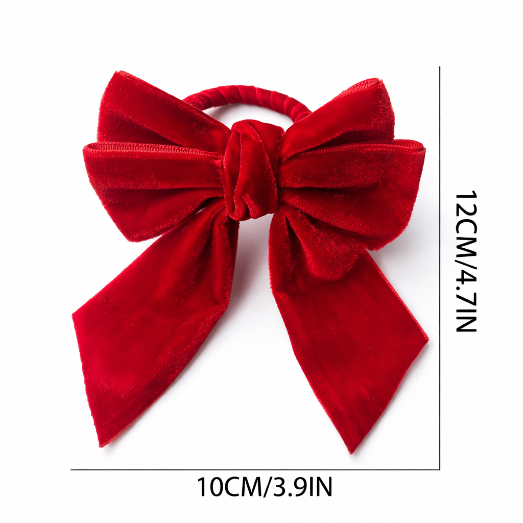 Elegant Red Bow Napkin Ring Set 6Pcs