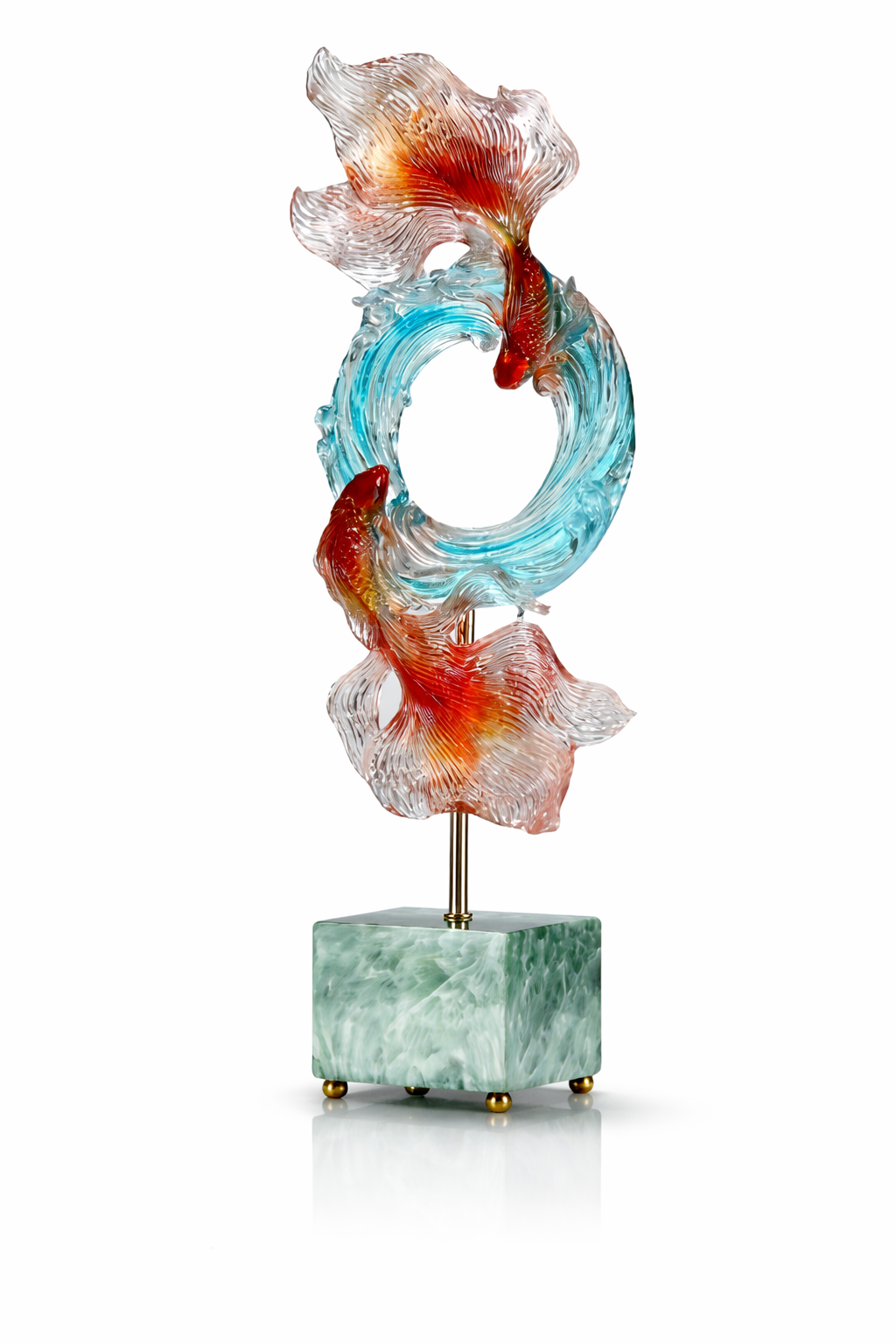 Colorful Koi Fish Sculpture