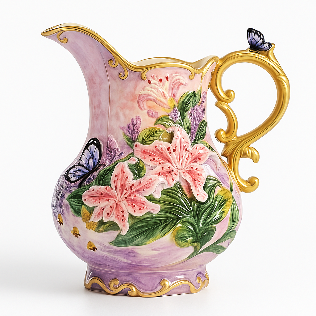 Whimsical Ceramic Water Pitcher Vase