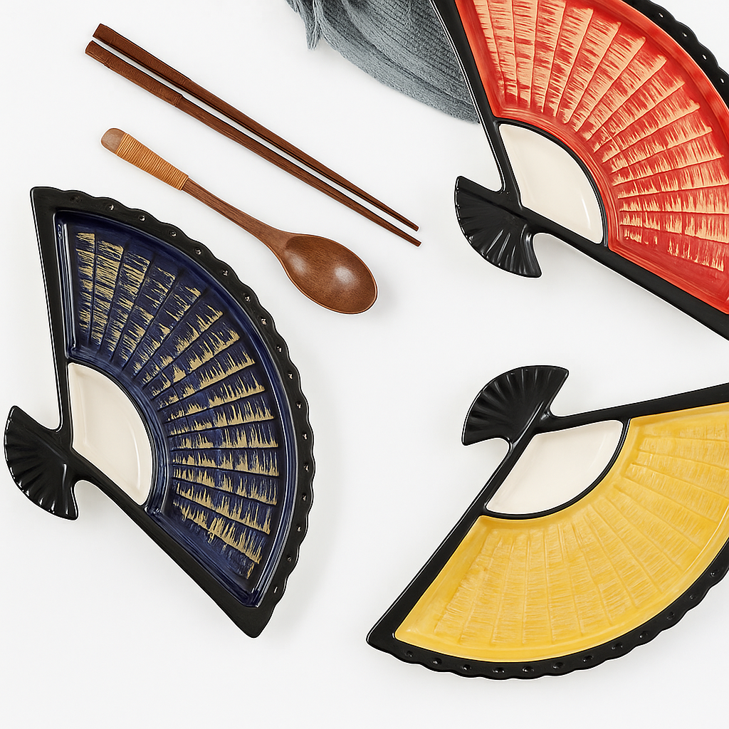 Japanese-Style Ceramic Sushi Plate