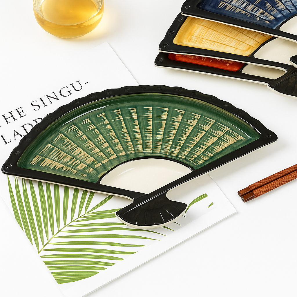 Japanese-Style Ceramic Sushi Plate