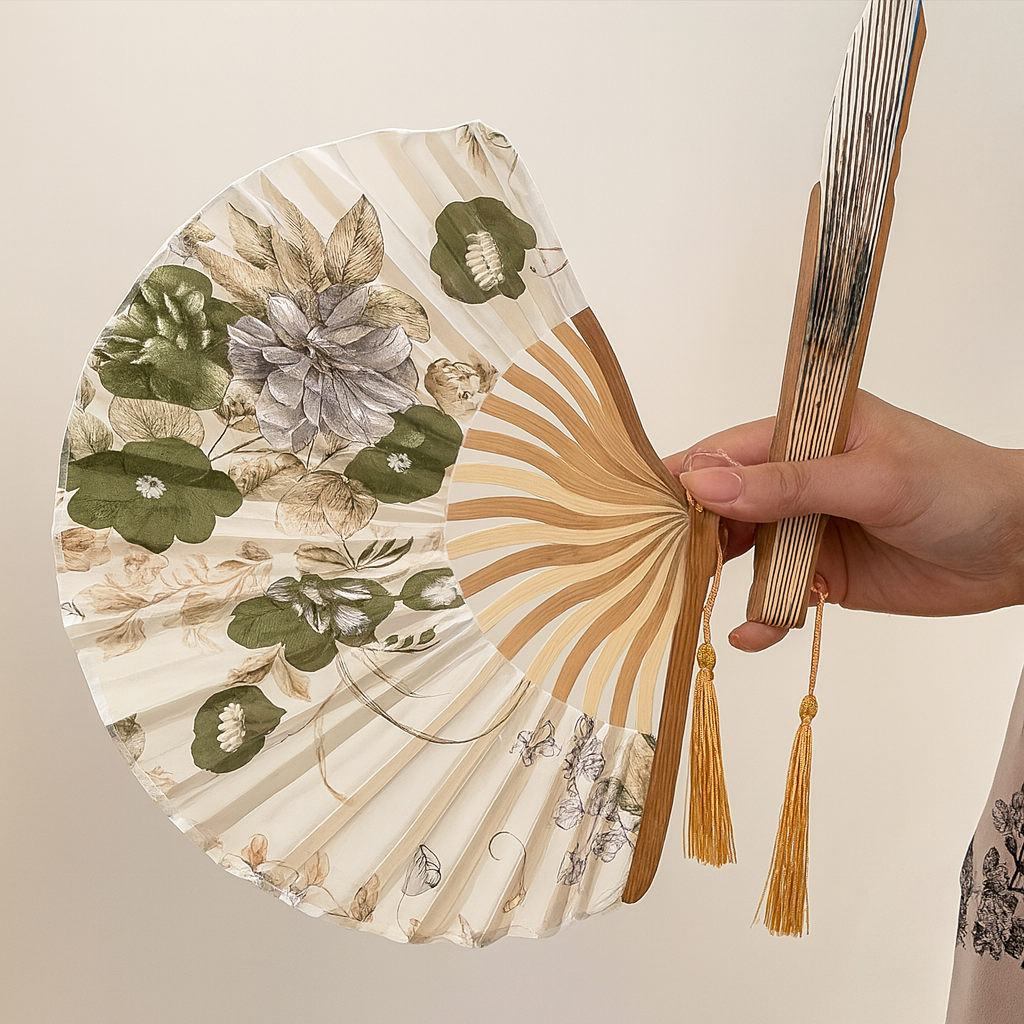 Chinese Vintage Floral Fan