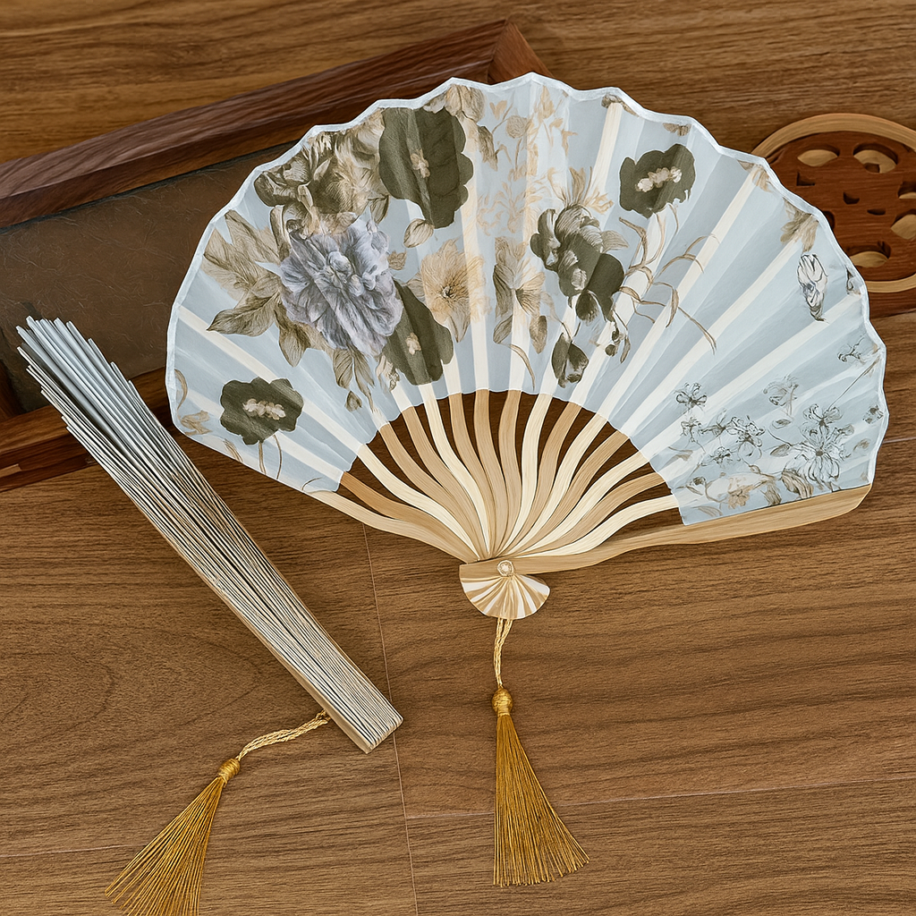 Chinese Vintage Floral Fan