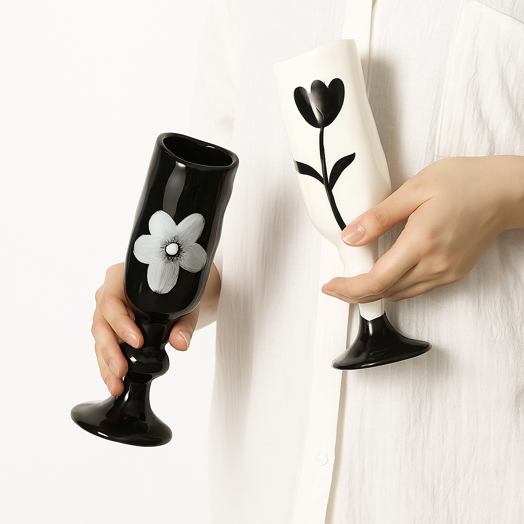 Ceramic High Footed Cup 1Pc