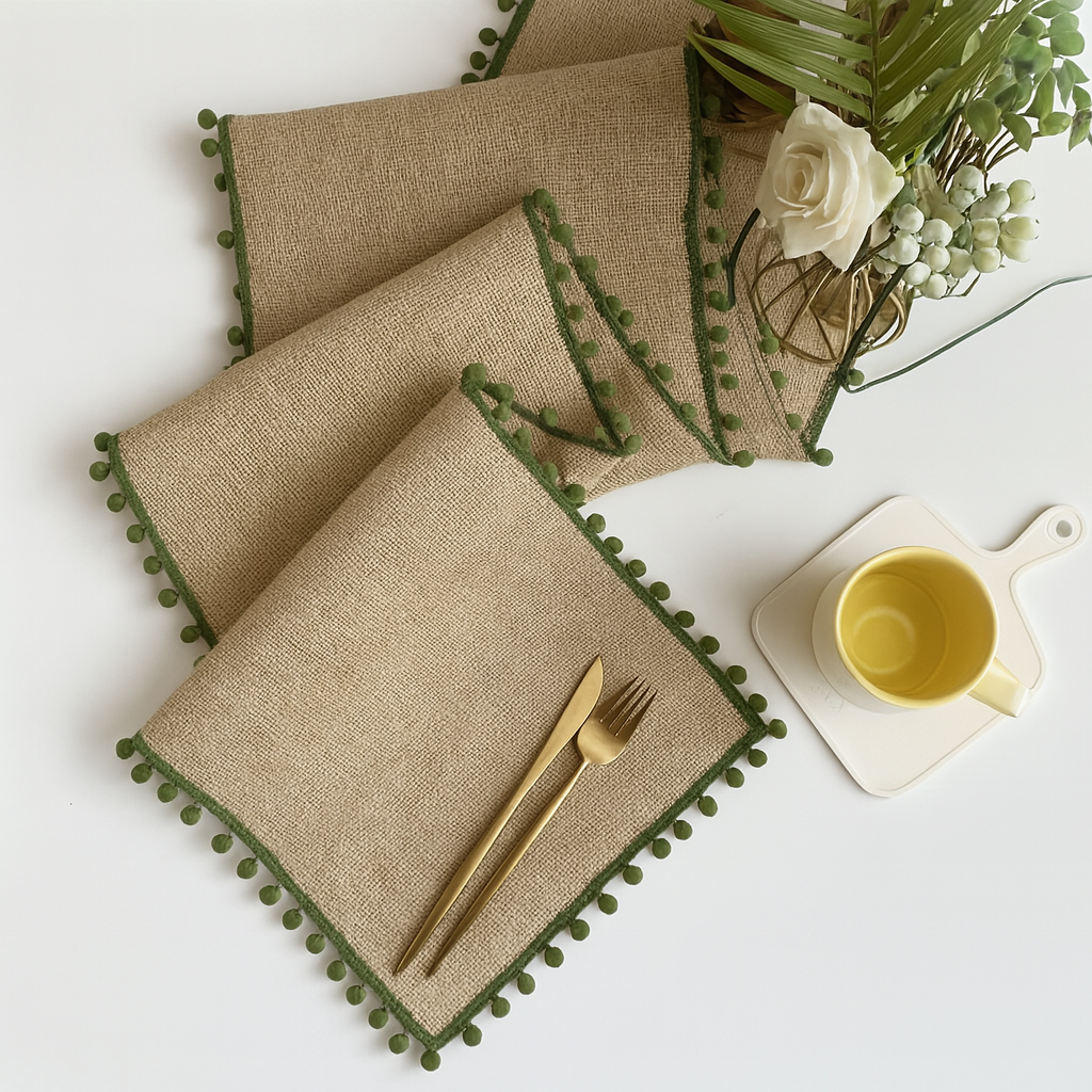 Festive Rustic Linen-Look Table Runner