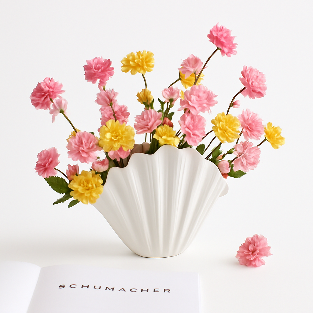 Shell-Shaped Resin Vase