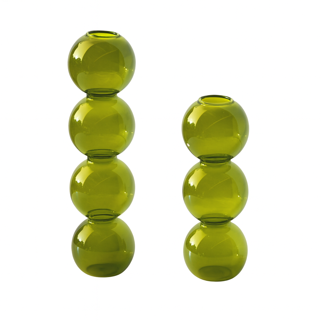 Ball Shape Glass Vase Set 2Pcs