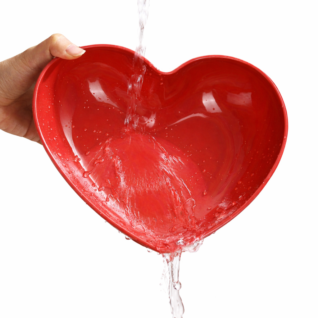 Plastic Heart-Shaped Serving Plate Set 6Pcs
