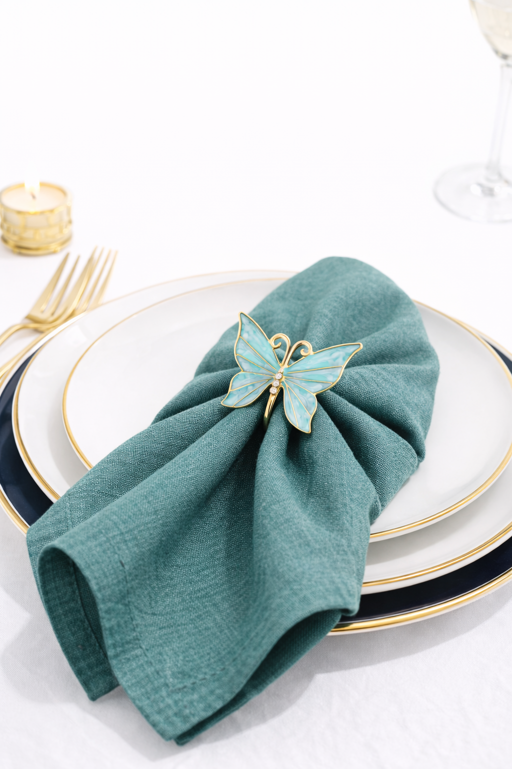 Butterfly Napkin Ring Set 8Pcs