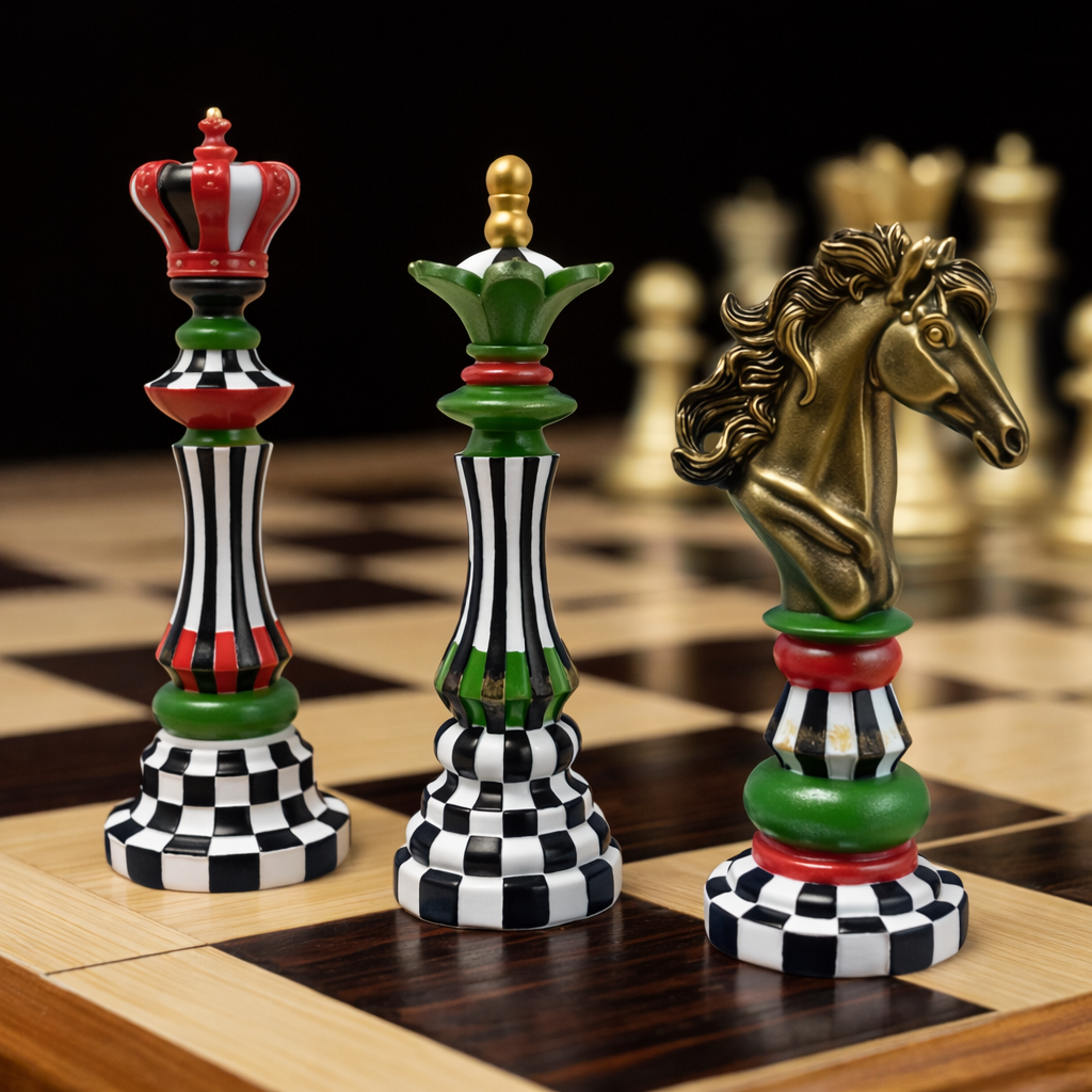 Nordic Style Chess Statue Decoration 3Pcs