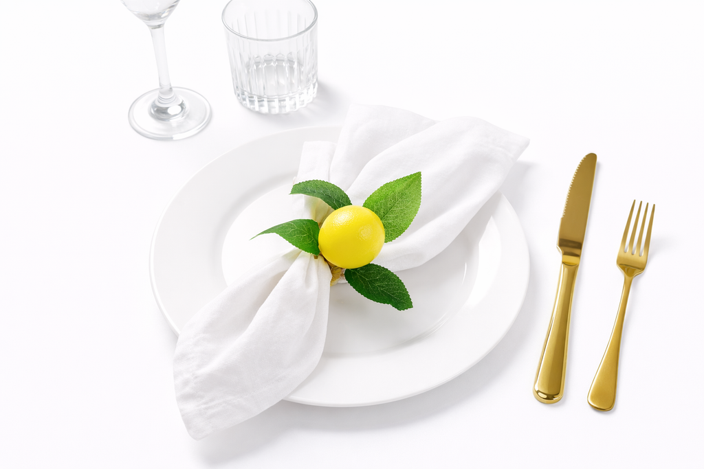 Handmade Lemon Napkin Rings Set 4Pcs
