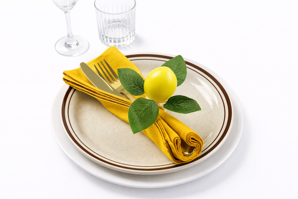 Handmade Lemon Napkin Rings Set 4Pcs