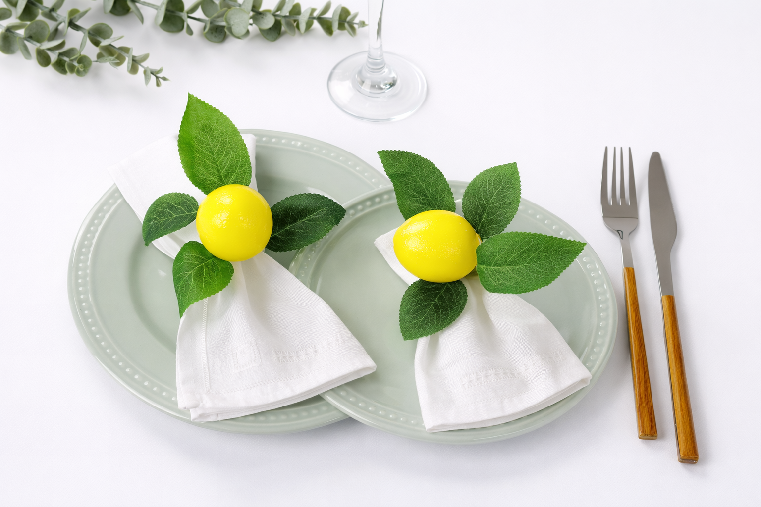 Handmade Lemon Napkin Rings Set 4Pcs