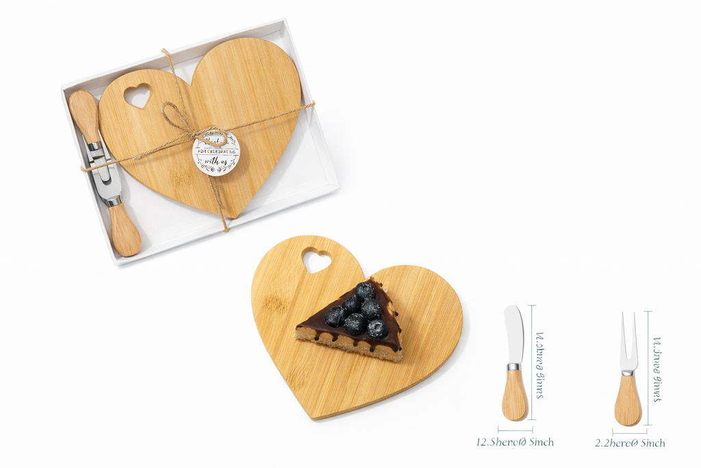 Heart Shaped Cheese Board Set