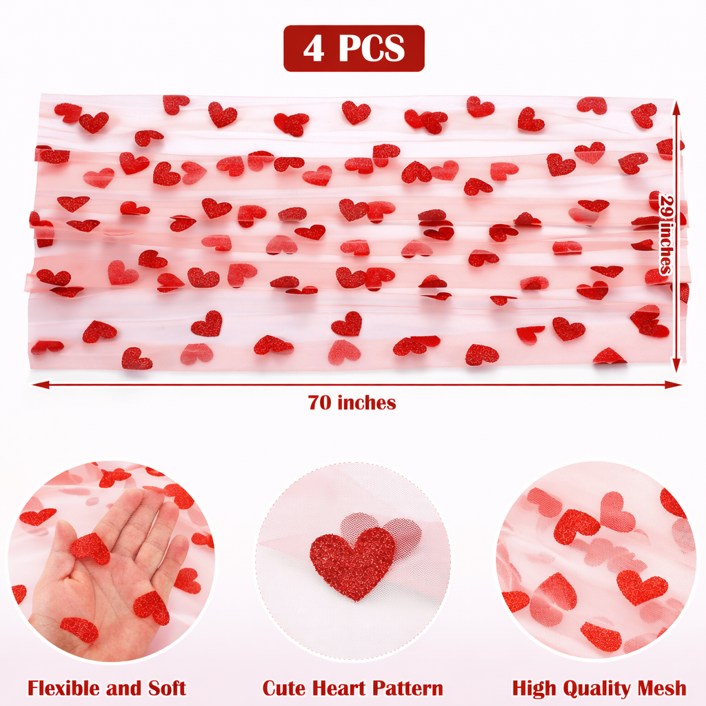 Valentines Day Table Runner Set 4Pcs