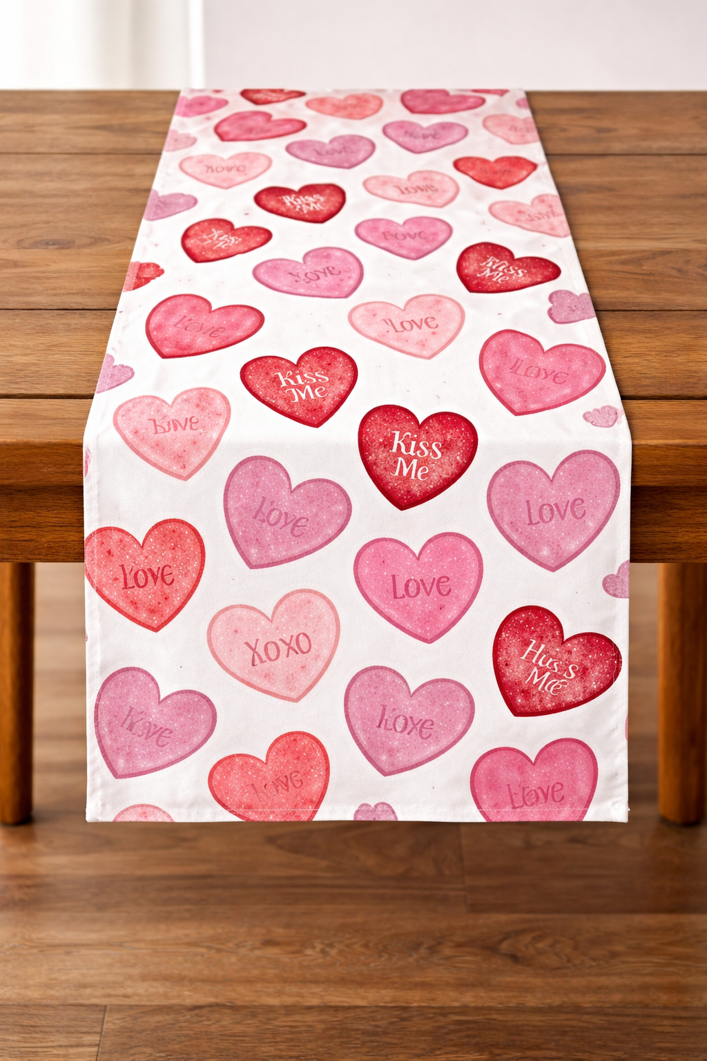 Love Heart Valentine's Day Table Runner