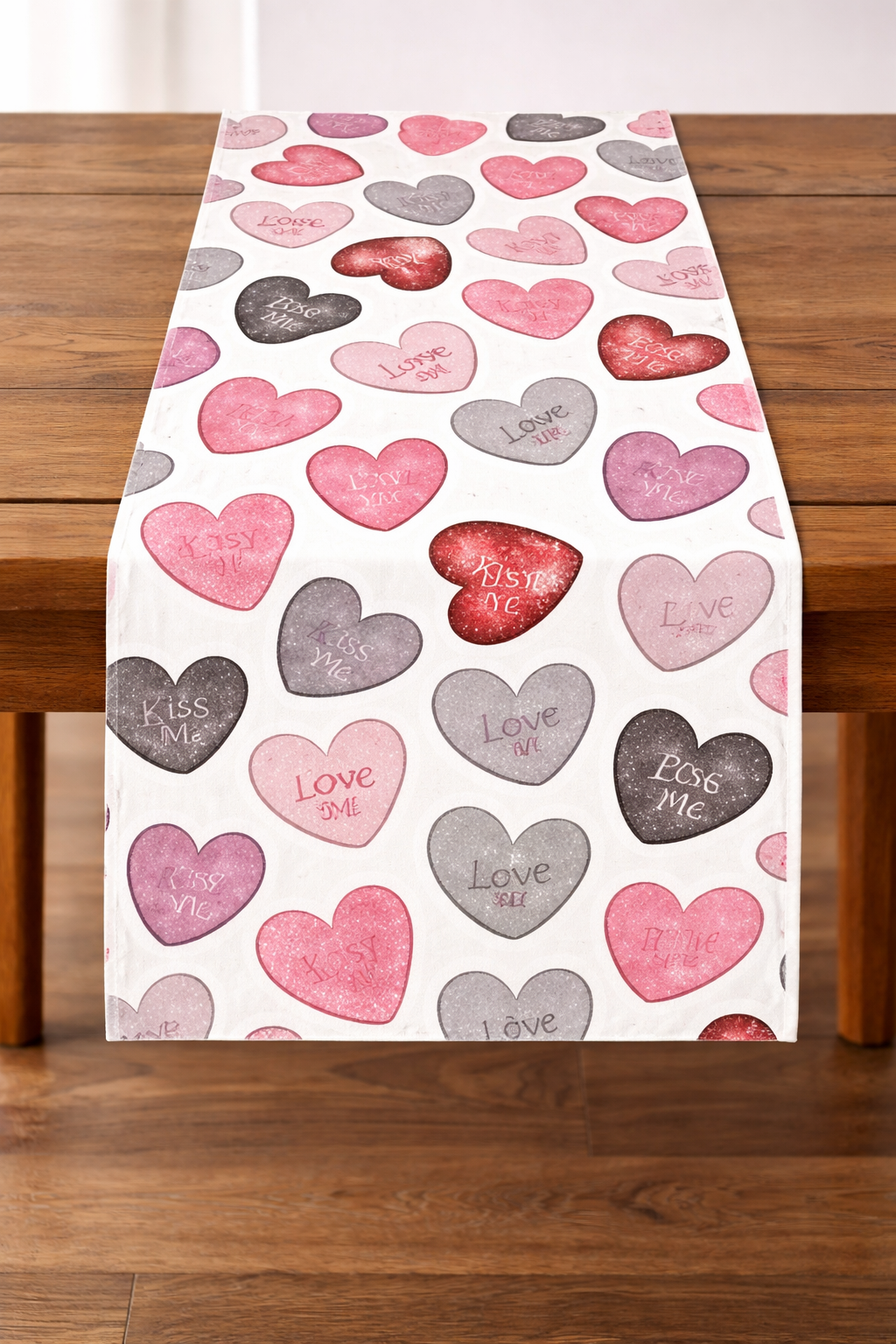 Love Heart Valentine's Day Table Runner