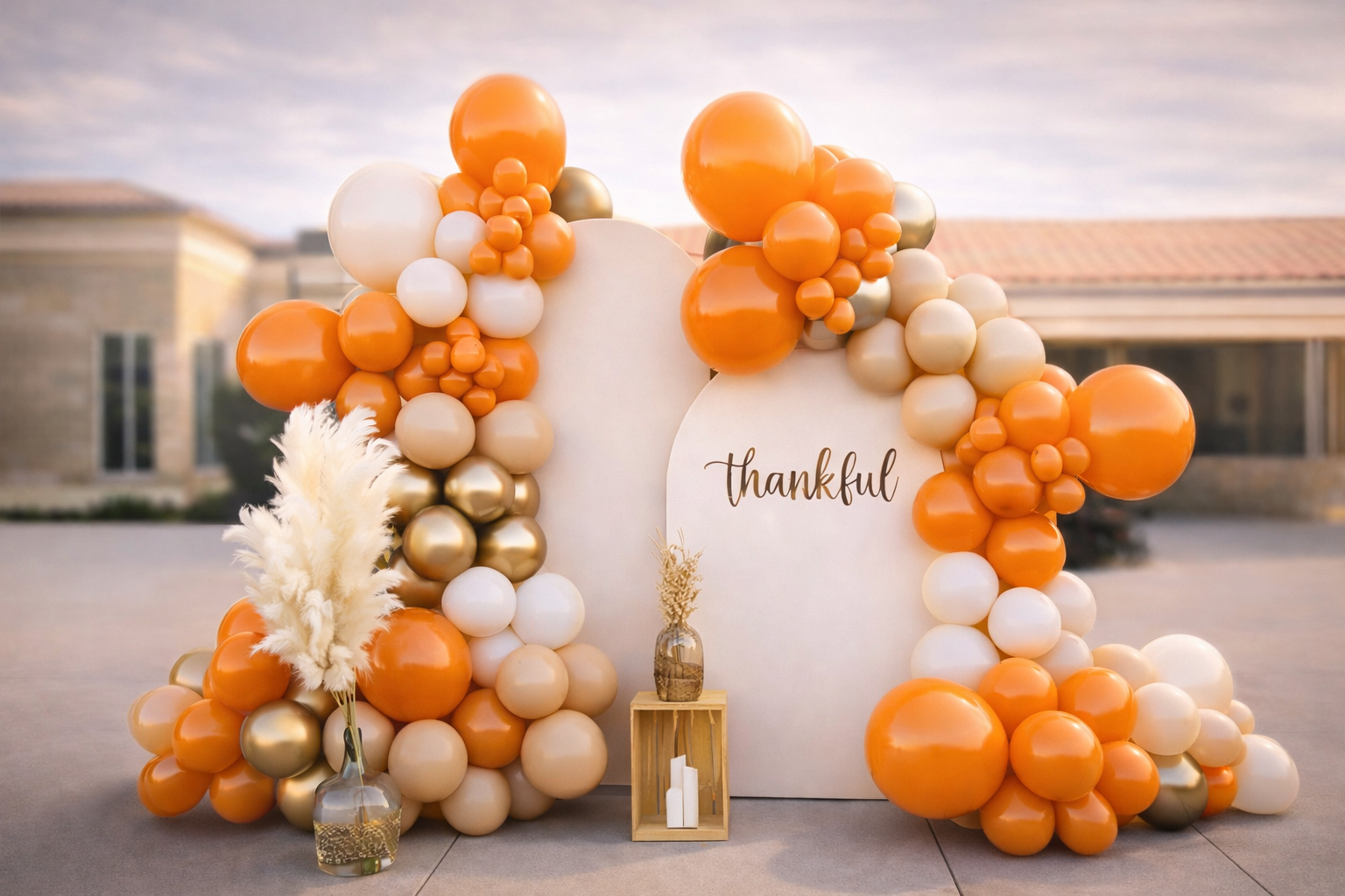 Orange & Apricot Metallic Balloon Set 50Pcs