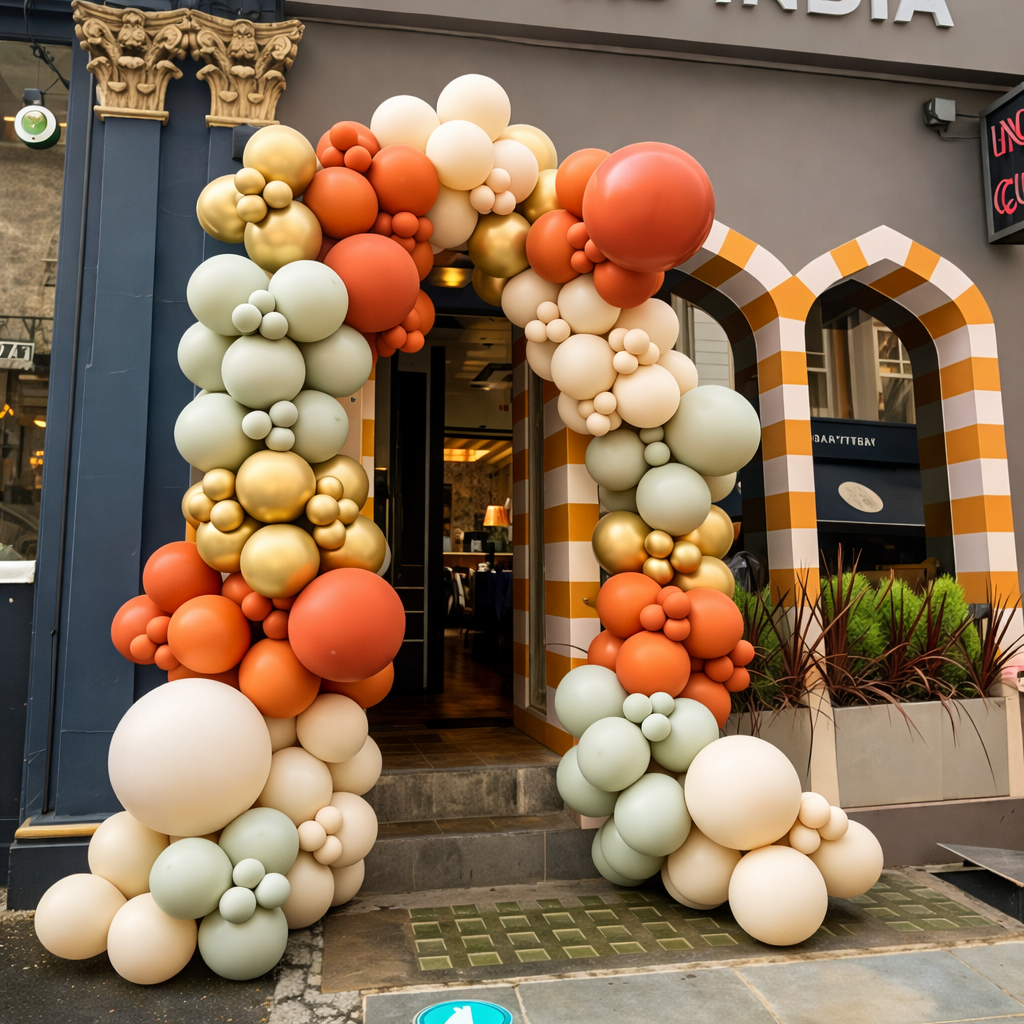 Orange & Apricot Metallic Balloon Set 50Pcs
