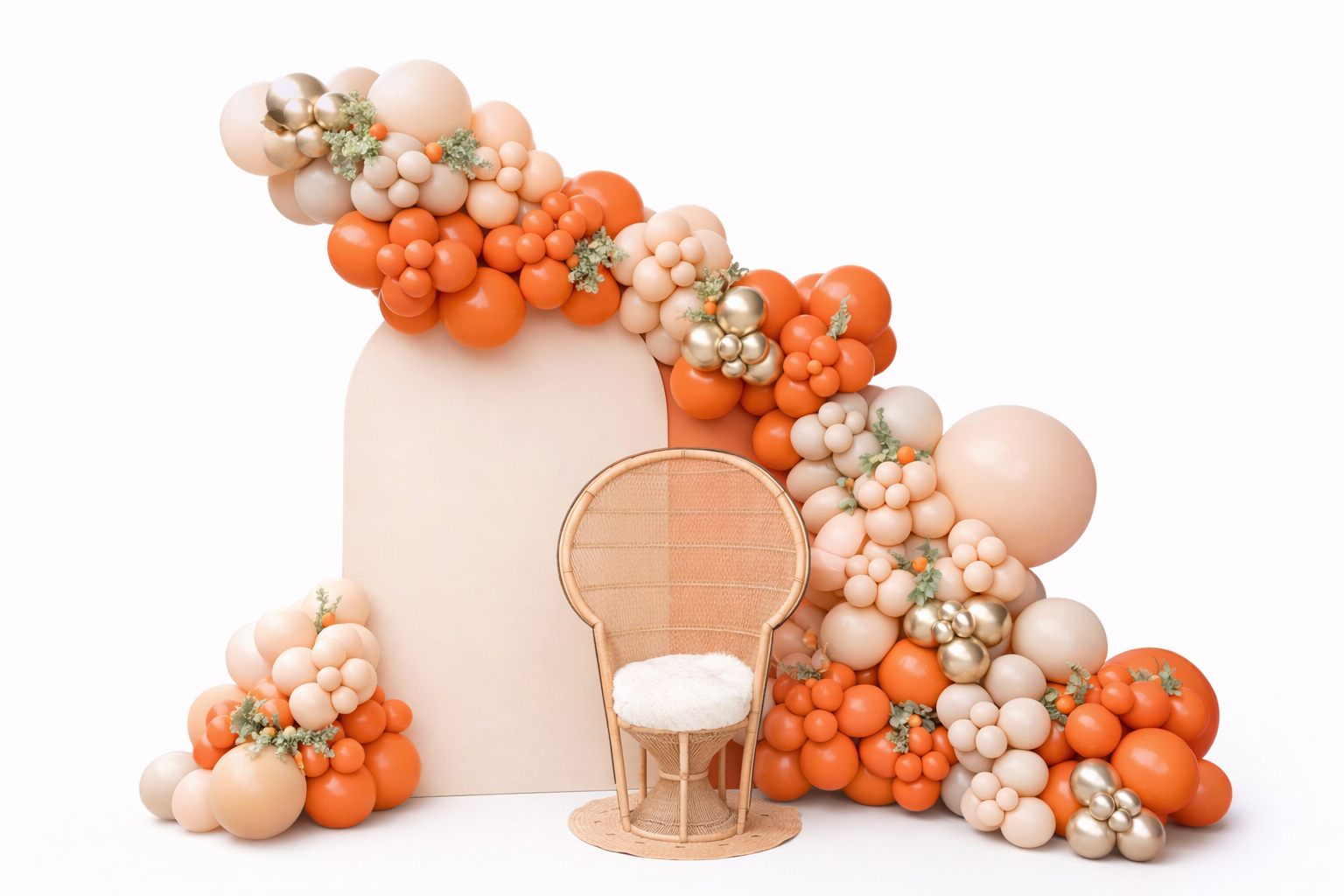 Orange & Apricot Metallic Balloon Set 50Pcs