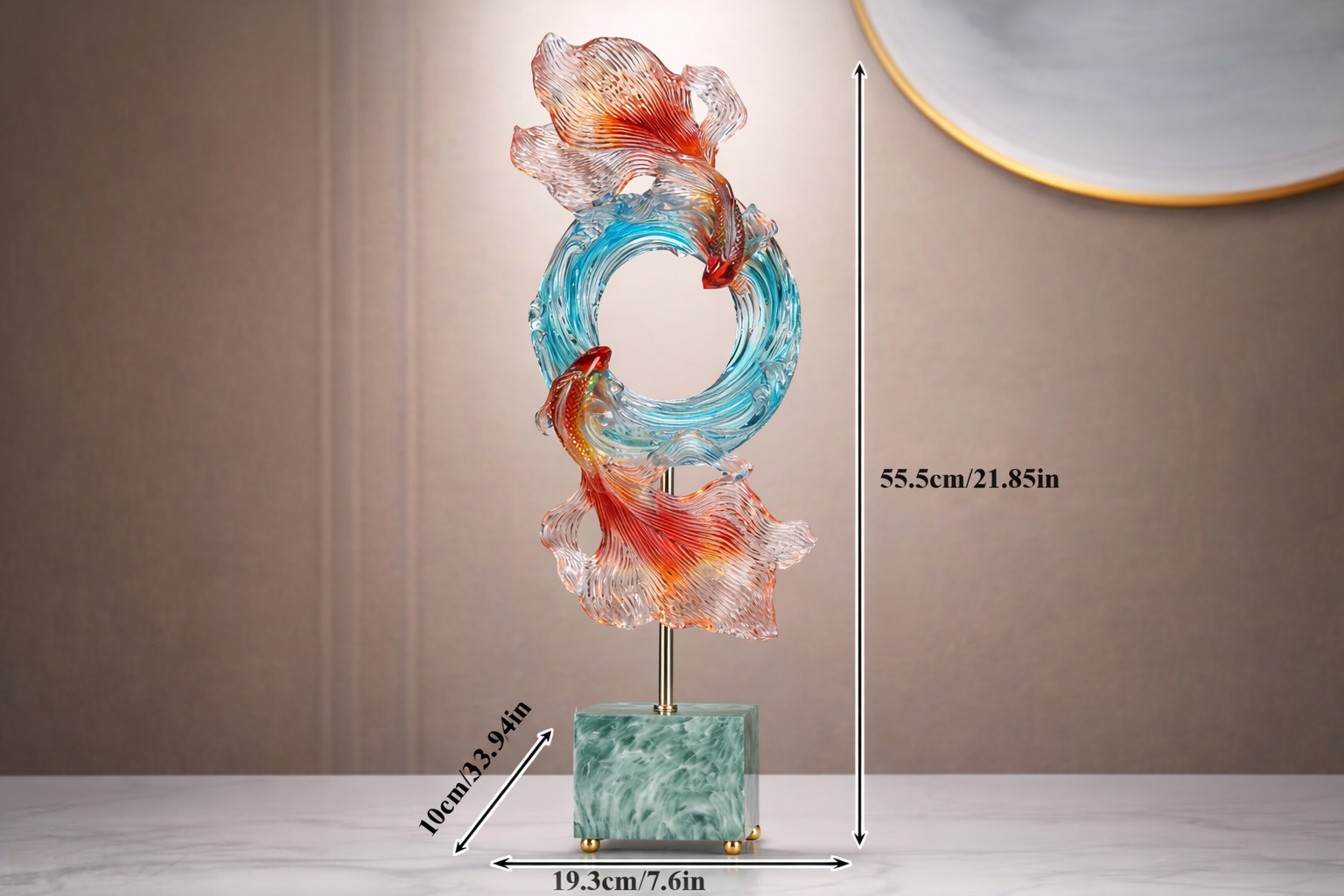 Colorful Koi Fish Sculpture