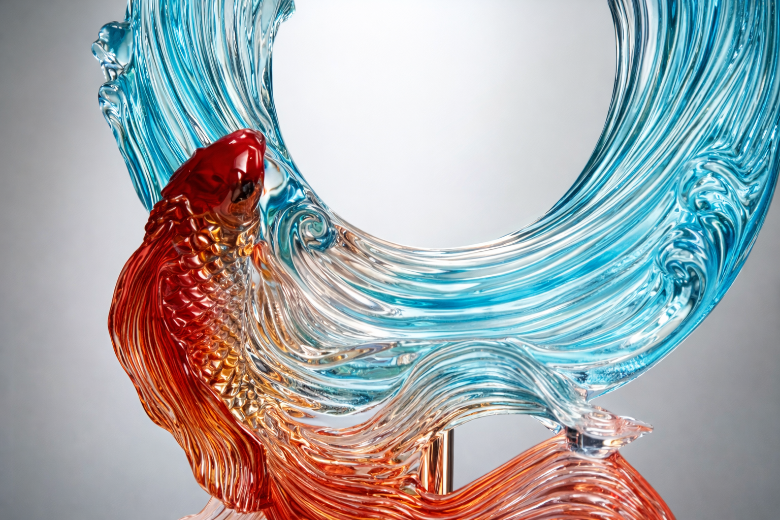 Colorful Koi Fish Sculpture