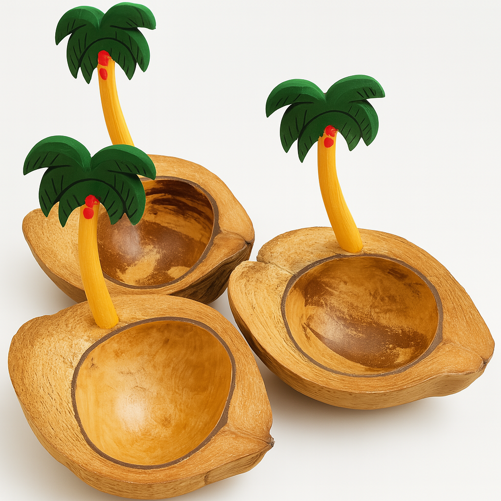 Natural Coconut Decorative Bowl 1Pc