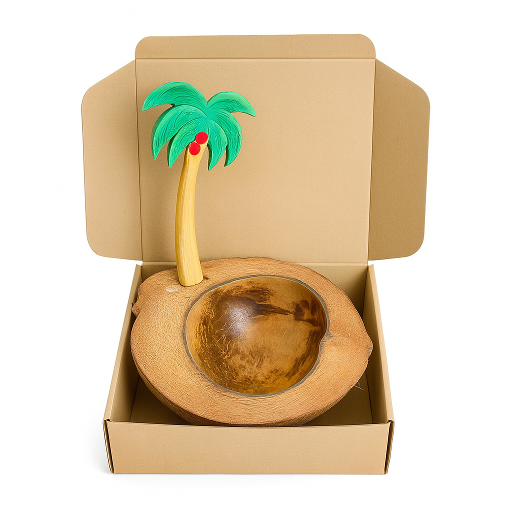 Natural Coconut Decorative Bowl 1Pc