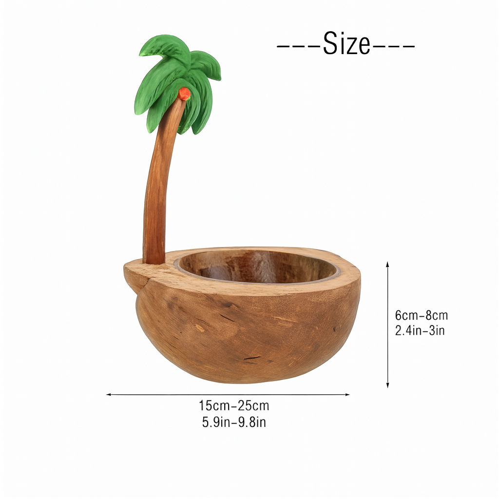 Natural Coconut Decorative Bowl 1Pc