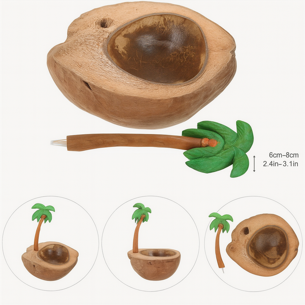 Natural Coconut Decorative Bowl 1Pc