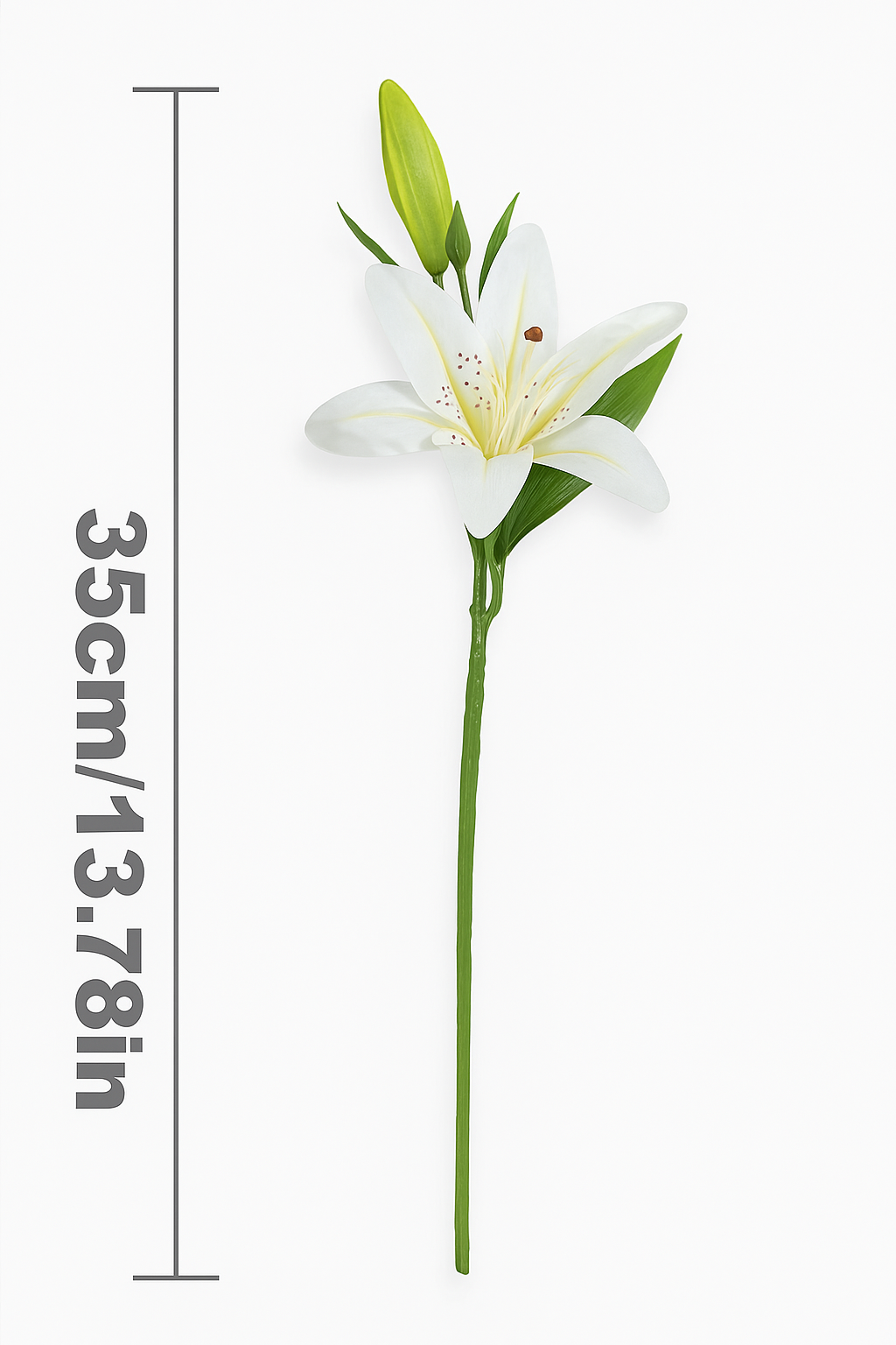 Realistic Touch Classic White Artificial Lily Flowers 8Pcs