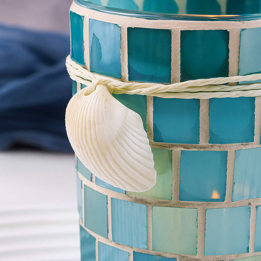 Mosaic Glass Candle Holder Set 3Pcs