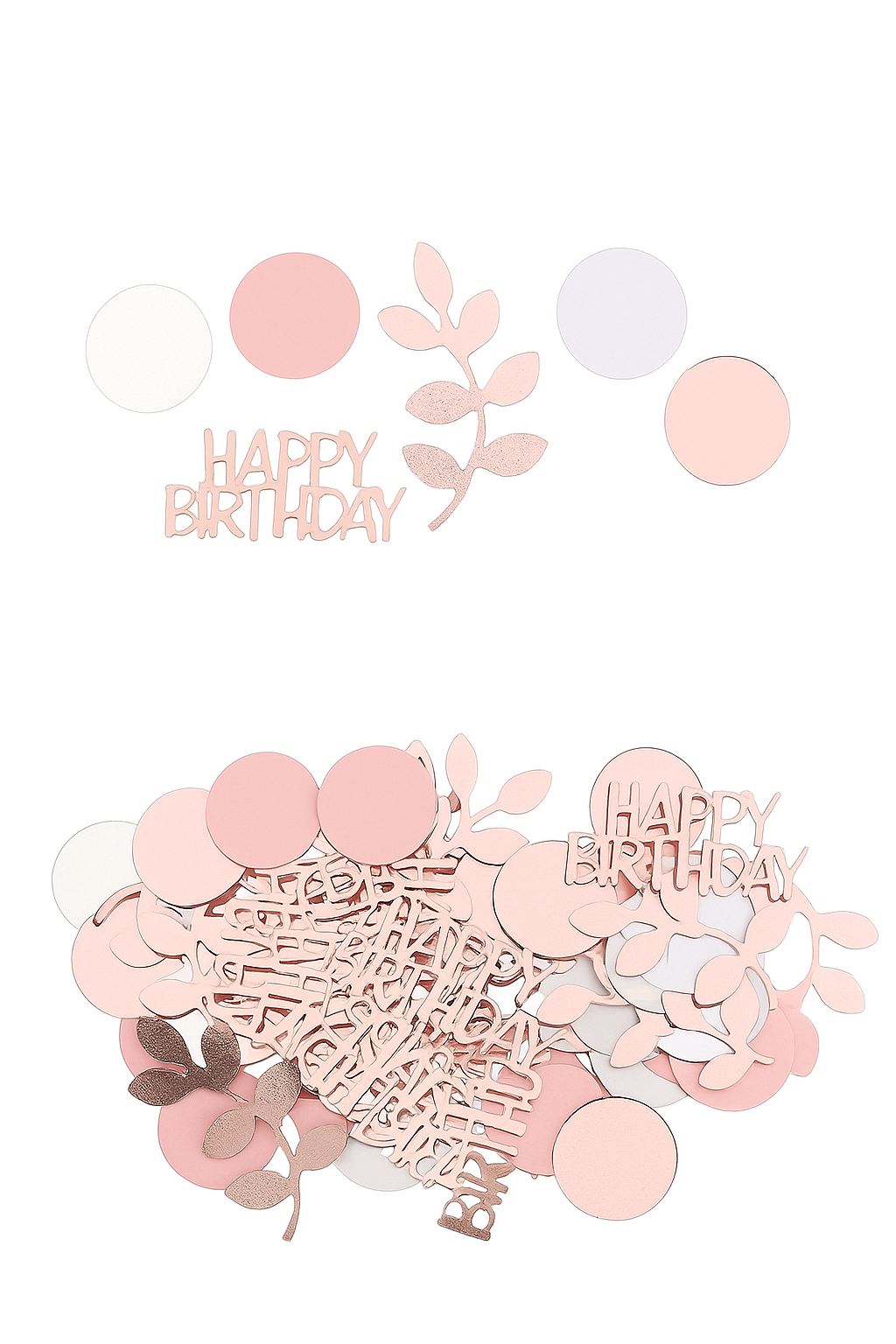 Rose Gold Pink Happy Birthday Confetti 120Pcs