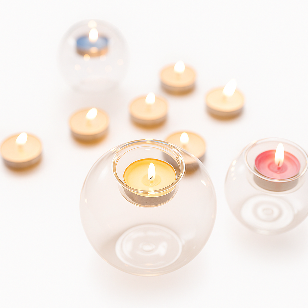 European Crystal Glass Candle Holder 2Pcs