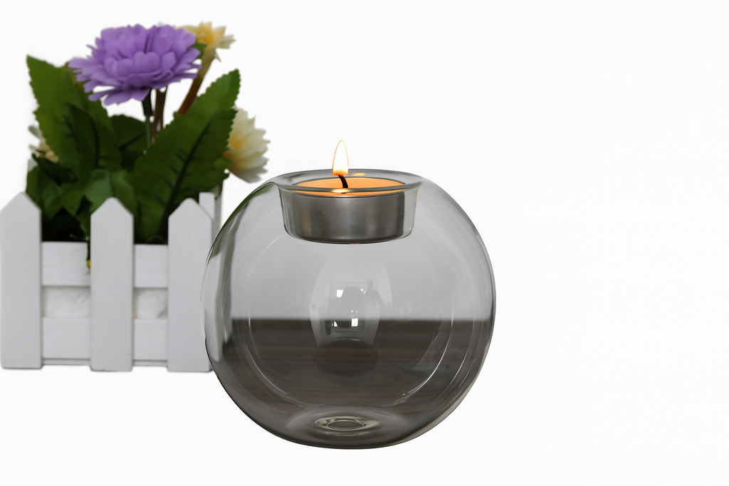 European Crystal Glass Candle Holder 2Pcs