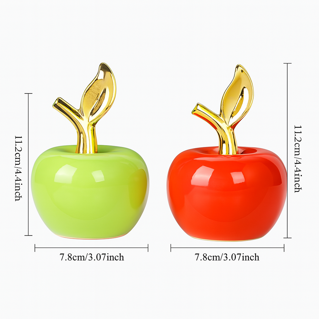 Apple-Shaped Ceramic Ornaments