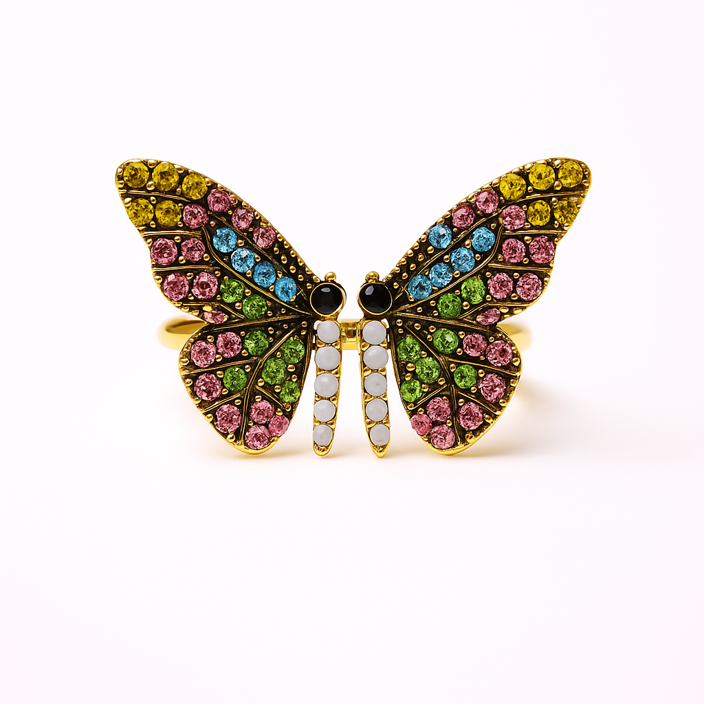 Rhinestone Butterfly Napkin Ring 6pcs