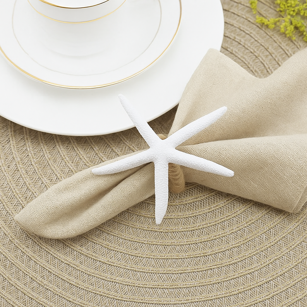 Handmade Starfish Napkin Rings 8pcs