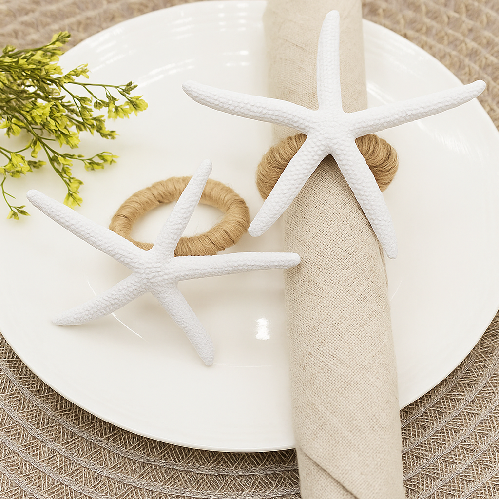 Handmade Starfish Napkin Rings 8pcs